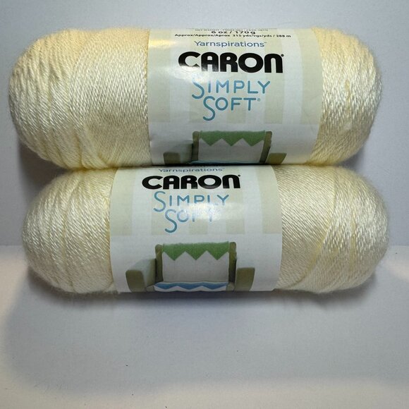 Caron Other - 2 Skeins - Caron Simply Soft Yarn - Off White